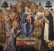 Benozzo Gozzoli The Virgin and Child Enthroned among Angels and Saints oil painting